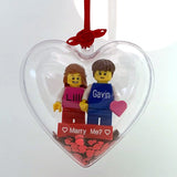 Heart Bauble with Personalised Mini Figs