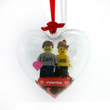 Heart Bauble with Personalised Mini Figs