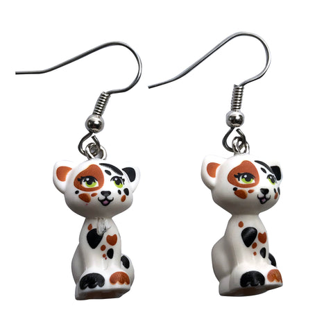 Sitting Cat Earrings (white,brown,black) made using up-cycled LEGO® pieces