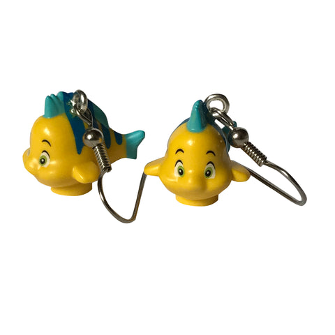 Flounder Earrings made using up-cycled LEGO® pieces