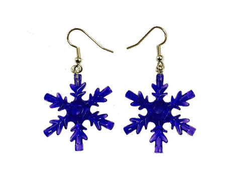 Snowflake Earrings (Purple) made using up-cycled LEGO® pieces