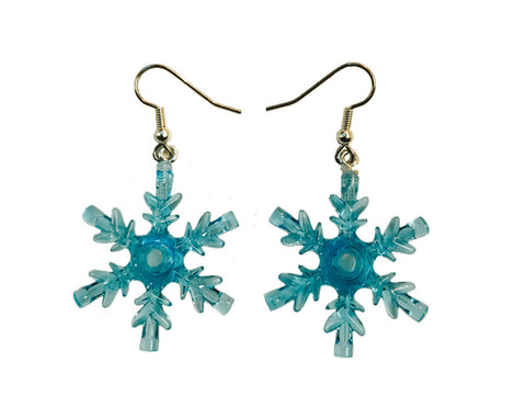 Snowflake Earrings (Turquoise) made using up-cycled LEGO® pieces