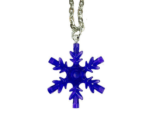 Snowflake Necklace (Purple) made using up-cycled LEGO® pieces